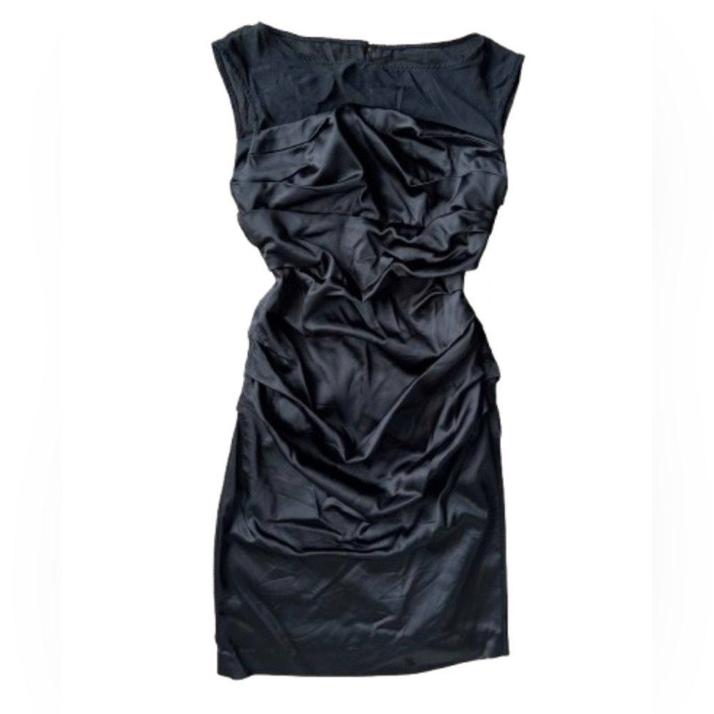 Suzi Chin For Maggy Boutique Black Silk Dress
